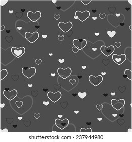 Vector Valentines Day Seamples Pattern Black Withe