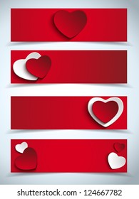 Vector - Valentines Day Set of Four Web Banners