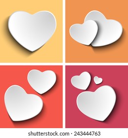 Vector - Valentines Day Set of Four Colorful Squares