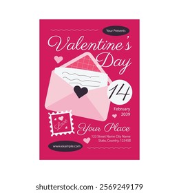 Vector Valentine's Day Social Media Post Template Vector Illustration