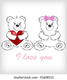 vector Valentines day teddy bear