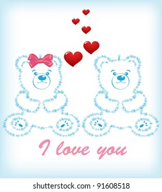 vector Valentines day teddy bear