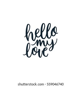 Vector Valentines Day text. Hand drawn letters isolated on white background. Romantic quote for design greeting cards, photo overlays, holiday invitations.