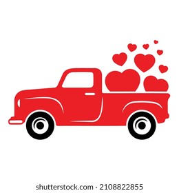 Vector Valentine's Day Truck Illustration