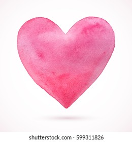 Vector Valentine's day. Watercolor heart background. Lovely card