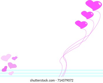 Vector valentines day and wedding background with pink heart shape.  romantic background.