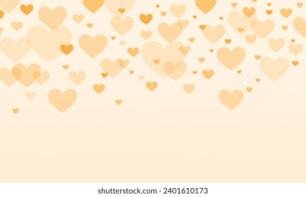 Vector valentines day wishes card with scattered hearts.