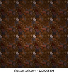 Vector. Valentine':s day. Wrapping paper. Heart Doodle. Drawing in sketch style on brown, black and gray colors. Abstract seamless love pattern.