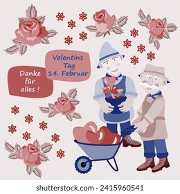 Vector - valentines greeting card, colored illustration, template.
