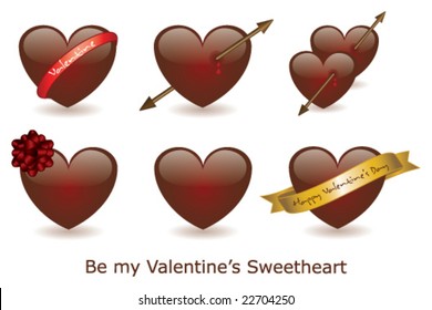 corazones vectoriales de valentina