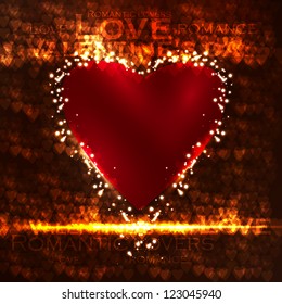 Vector valentines hearts illustration, abstract background , futuristic heart eps10