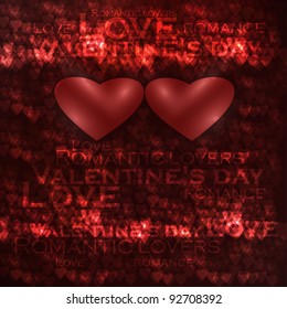 Vector valentine's hearts illustration, abstract background , futuristic heart eps10