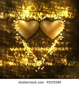 Vector valentine's hearts illustration, abstract background , futuristic heart eps10