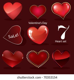 Vector Valentine's Hearts Set