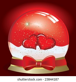 Vector of valentine's hearts in sphere