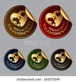 Vector : Valentine's Sale Special Offer Sticker, Icon or Label