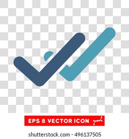 Vector Validation EPS vector icon. Illustration style is flat iconic bicolor cyan and blue symbol on a transparent background.