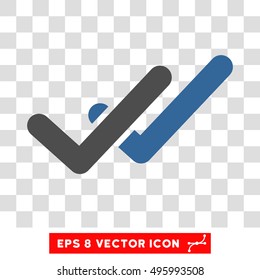 Vector Validation EPS vector pictograph. Illustration style is flat iconic bicolor cobalt and gray symbol on a transparent background.