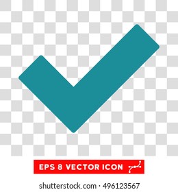 Vector Validation Tick EPS vector pictogram. Illustration style is flat iconic soft blue symbol on a transparent background.