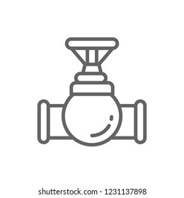 Vector valve, tap, pipe connector line icon. Symbol and sign illustration design. Isolated on white background