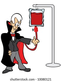 vector of vampire donating blood