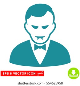 Vector Vampire EPS vector pictograph. Illustration style is flat iconic soft blue symbol on a transparent background.
