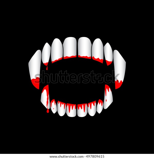 Vector Vampire Monster Bloody Teeth On Stock Vector (Royalty Free ...