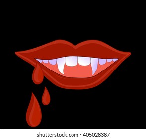 Vector vampire mouth with claws and blood
