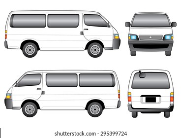 Vector Van Template Isolated On White Background