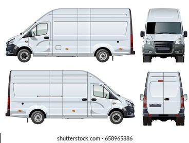 Vector van template isolated on white. Available EPS-10 separated by groups and layers with transparency effects for one-click repaint