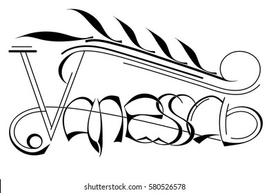 Vector Vanessa Name Lettering Vanessa Name Stock Vector Royalty Free 580526578