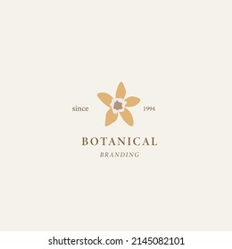 Vector vanilla flower illustration. Aromatherapy, organic cosmetics, perfumery design