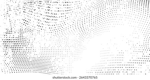 Vector vanishing polka dot background. Repeating dots gradation pattern. Dotted halftone gradient design abstract