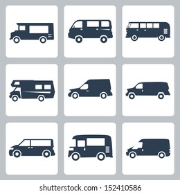 Vector vans (side view) icons set