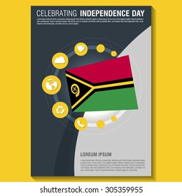 Vector Vanuatu Independence Day Flyer template. Creative Brochure Title Page. National Day Leaflet design element. vector illustration