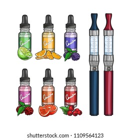 Vector Vape Pen With Juice To Fill EPS 10