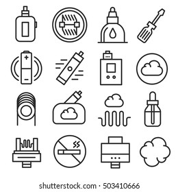 Vector vaping icons set