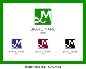 Vector variants of letter M with place for name of company