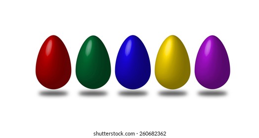vector variation of easter eggs in different colors
