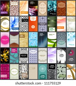 Vector variety of 40 vertical business cards on different topics.