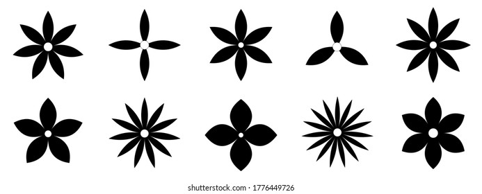 Variedad vectorial flor naturaleza elemento aislado icono ilustración vectorial arte diseño gráfico patrón de fondo abstracto conjunto de vintage