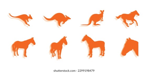 Vector of various animals and insects, lion, camel, monkey, elephant, scorpion, and others