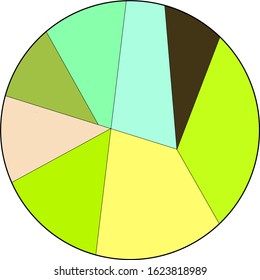 Vector with various colors inside the circle