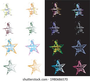 Vector de varias estrellas diseñadas para obras de arte.