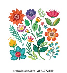 Vector various different coloring floral designs