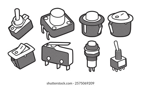 vector, various electronic device switch images