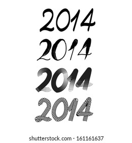 Vector various font - happy new year 2014