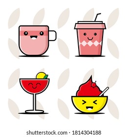 vector of various glasses with funny expressions