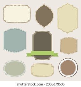 Vector various graphic label, frame, border, sticker templates for design