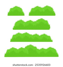 Vector de varios arbustos verdes para el juego y la ilustración